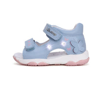 D.D.Step sandale fetite cu LED 20-25 Sky Blue cu fluturasi