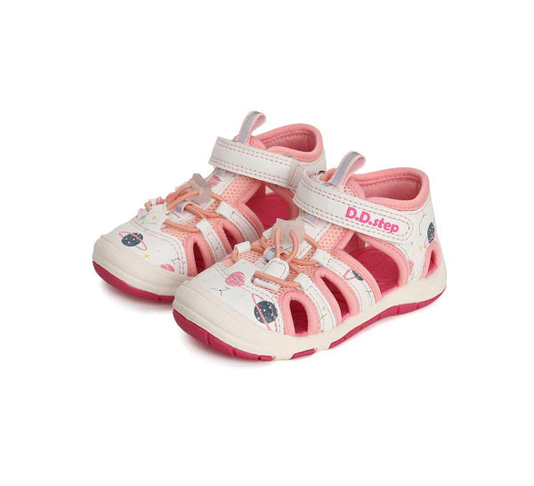 D.D.Step sandale fetite "Quick Dry" 26-31 White cu planete Fő kép