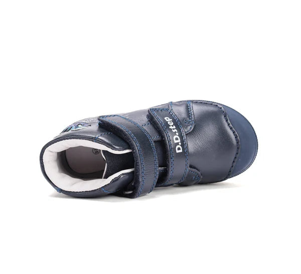 D.D.Step pantofi fetite 25-30 Royal Blue cu fluturas