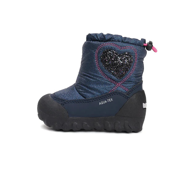 D.D.Step Aqua-Tex bélelt lányka csizma 28-33 Royal Blue szívvel Másodlagos kép