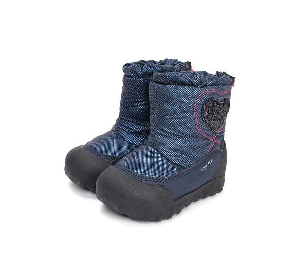 D.D.Step cizme fete Aqua-Tex imblanite 28-33 Royal Blue cu inimioara Fő kép