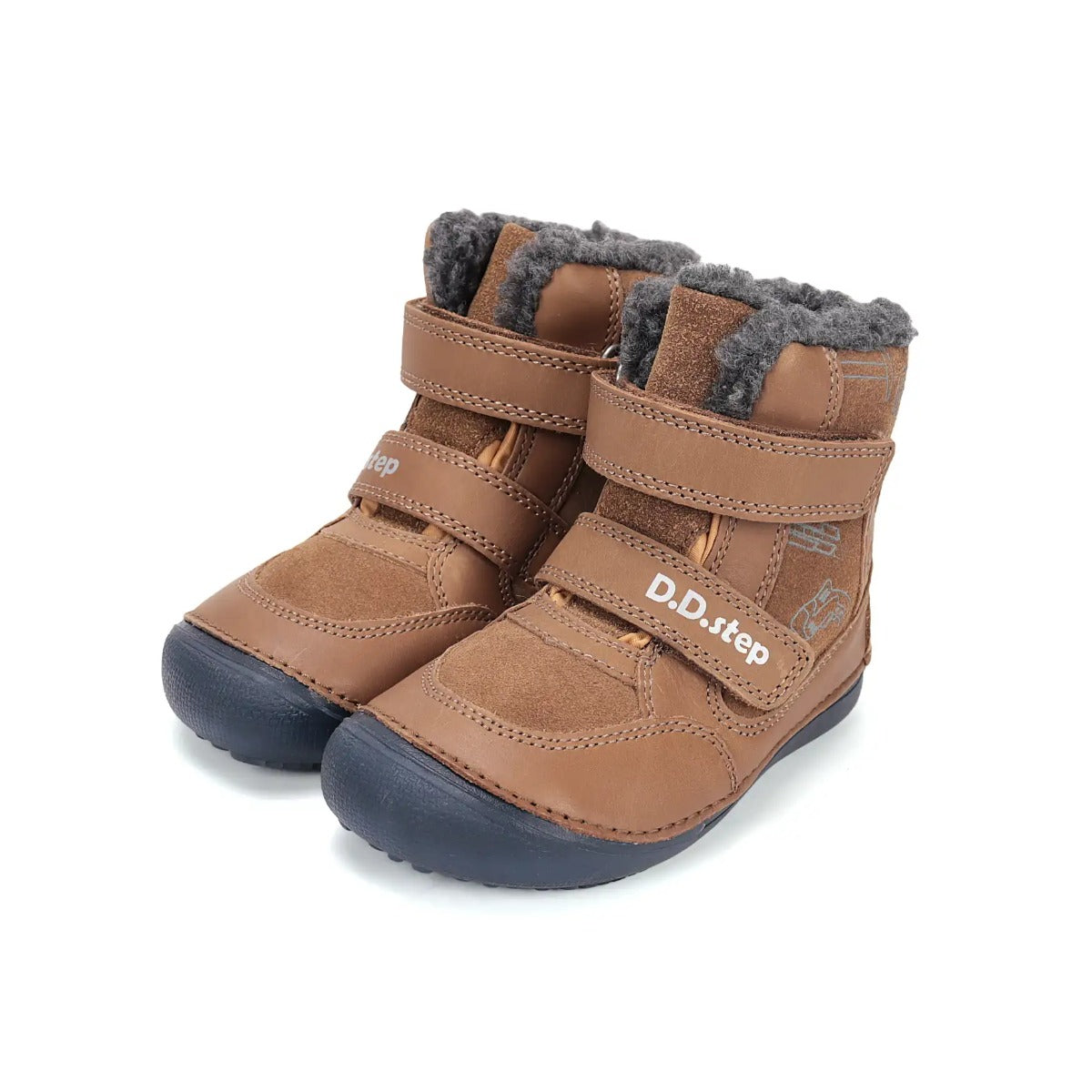 D.D.Step ghete baieti Barefoot captusite cu talpa fluorescenta 25-30 Chocolate cu unelte Fő kép