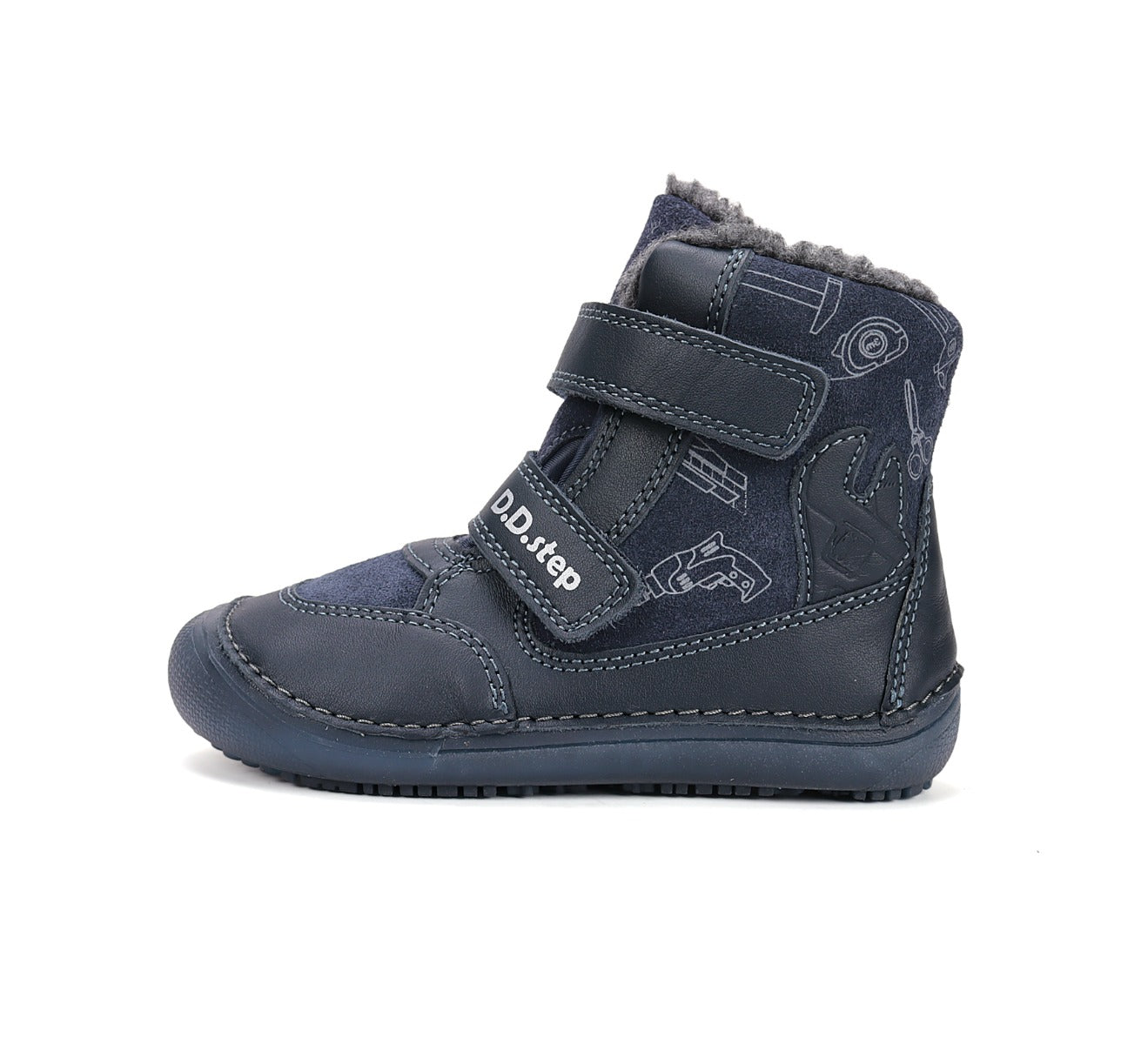 D.D.Step fiú Barefoot bélelt cipő fluoreszkáló talppal 25-30 Royal kék szerszámokkal Másodlagos kép