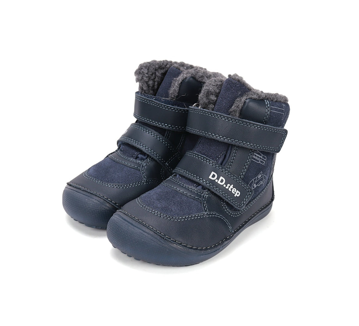 D.D.Step ghete baieti Barefoot captusite cu talpa fluorescenta 25-30 Royal Blue cu unelte Fő kép