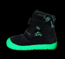 D.D.Step ghete baieti Barefoot captusite cu talpa fluorescenta 25-30 Royal Blue cu unelte