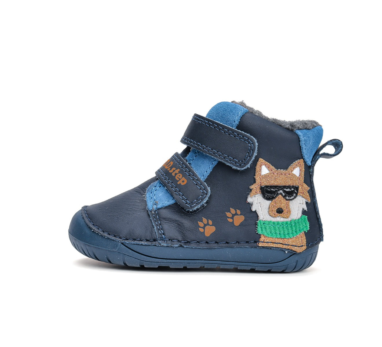 D.D.Step fiú Barefoot bélelt cipő 20-25 Royal Blue kutyussal Másodlagos kép