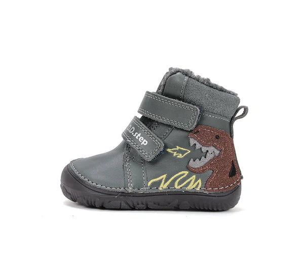 D.D.Step fiú Barefoot bélelt cipő fluoreszkáló talppal 20-25 smaragd dínós Másodlagos kép