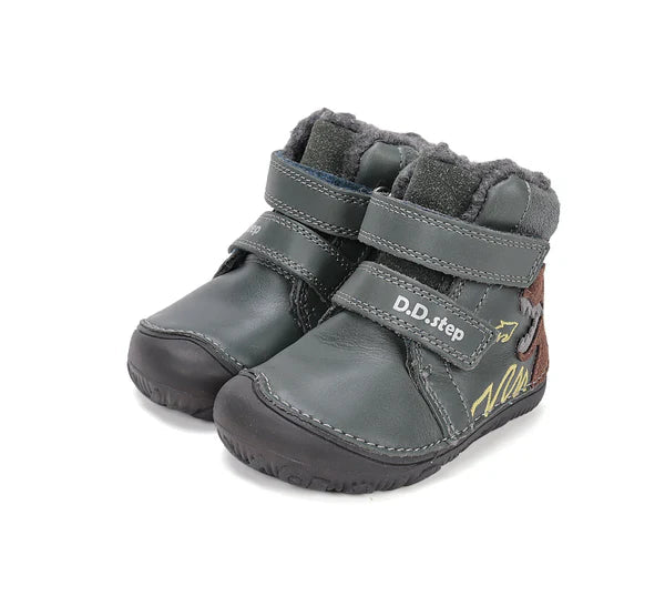 D.D.Step ghete baieti Barefoot imblanite cu talpa fluorescenta 20-25 Emerald cu dino Fő kép