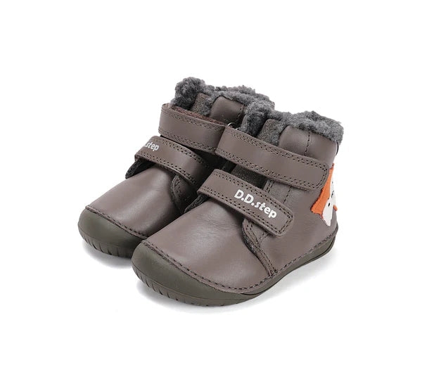 D.D.Step ghete baieti Barefoot imblanite 20-25 Khaki cu raton Fő kép