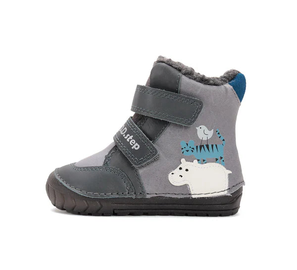 D.D.Step fiú bundás csizma, fluoreszkáló talppal 19-24 Dark Grey Wild Animals Másodlagos kép