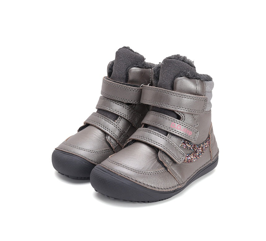 D.D.Step ghete fete Barefoot captusite 26-31 Dark Grey cu paiete Fő kép