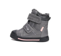 D.D.Step ghete fete imblanite Ponte20 supinati AQUA-TEX 28-33 Dark Grey cu roz