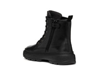 Geox bocanci fete 36-37 Black /Dark Silver cu stea