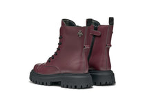 Geox bocanci fete cu siret si fermoar 31-35 Dark Burgundy