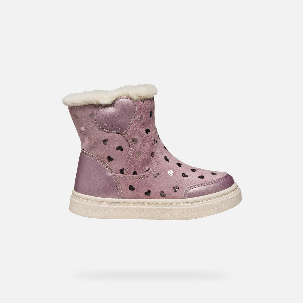Geox Nashik bélelt bakancs lányoknak 24-27 Rose Smoke szív mintával Másodlagos kép