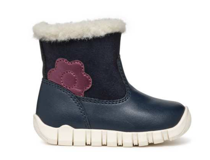Geox cizme fete imblanite 18-26 Navy/Prune cu floare Fő kép