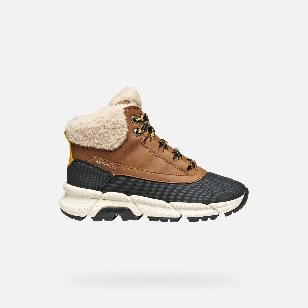 Geox Flexyper Plus Amphibiox bélelt fiú csizma 28-35 barna/sárga Másodlagos kép