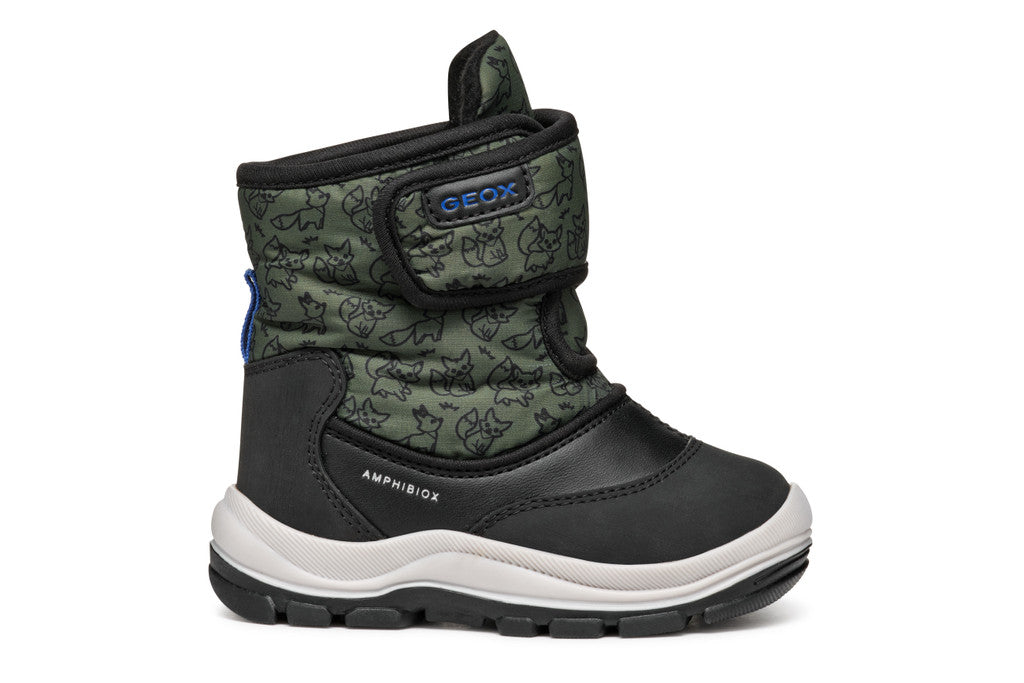 Geox ghete baieti captusite si impermeabile Amphibiox 20-23 Black/Forest Fő kép