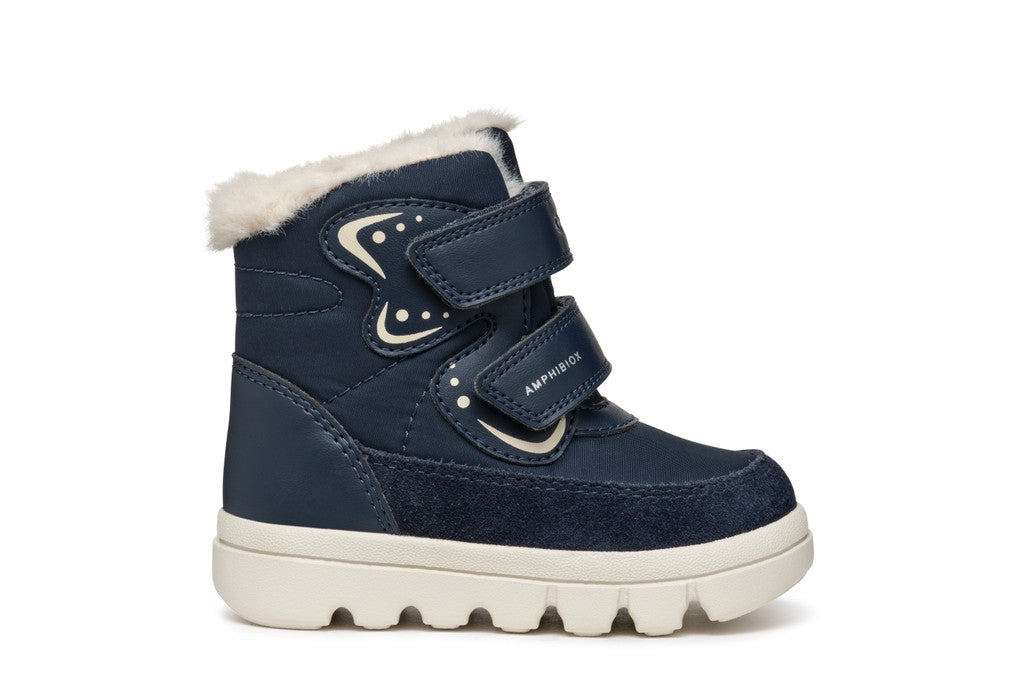 Geox ghete fete imblanite si impermeabile Amphibiox 20-23 Navy/Off White Fő kép