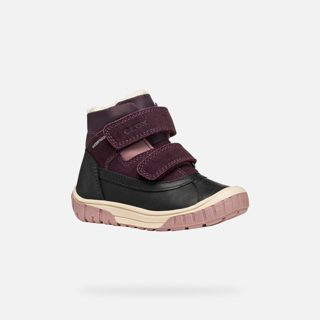 Geox ghete fete imblanite Omar Waterproof 24-27 Black/Dark Purple Fő kép