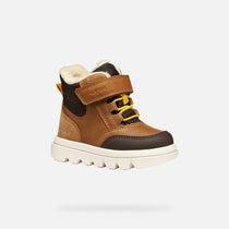 Geox pantofi baieti captusiti Willaboom Amphibiox 24-27 Tobacco/Dark Brown