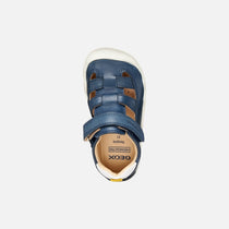 Geox fiú zárt Barefoot Steppieup cipő, 20-27-es, sötétkék/fehér