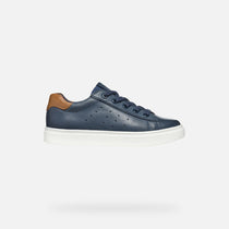 Geox pantofi baieti scoala cu siret si fermoar  28-35 Navy/Brown