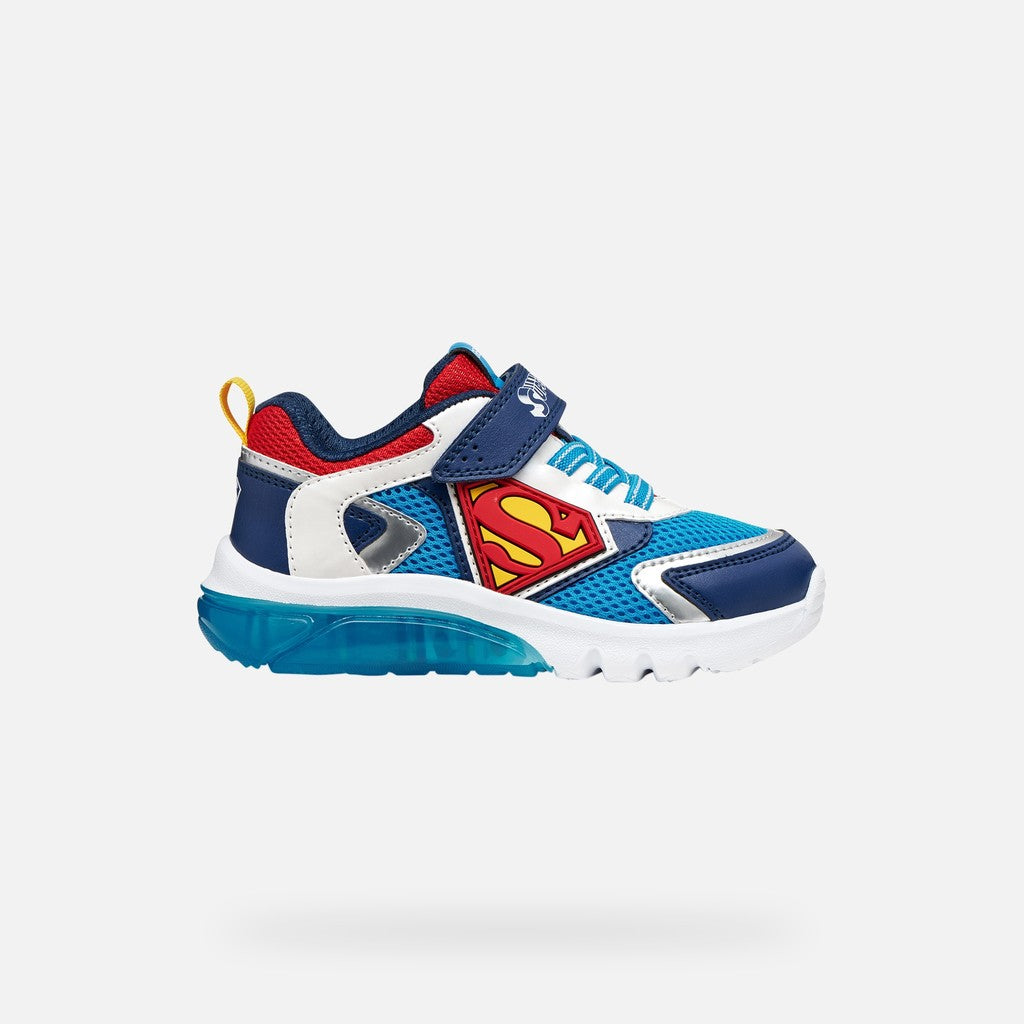 Geox fiú sportcipő LED-del Ciberdron 26-34 világoskék/piros Superman Másodlagos kép