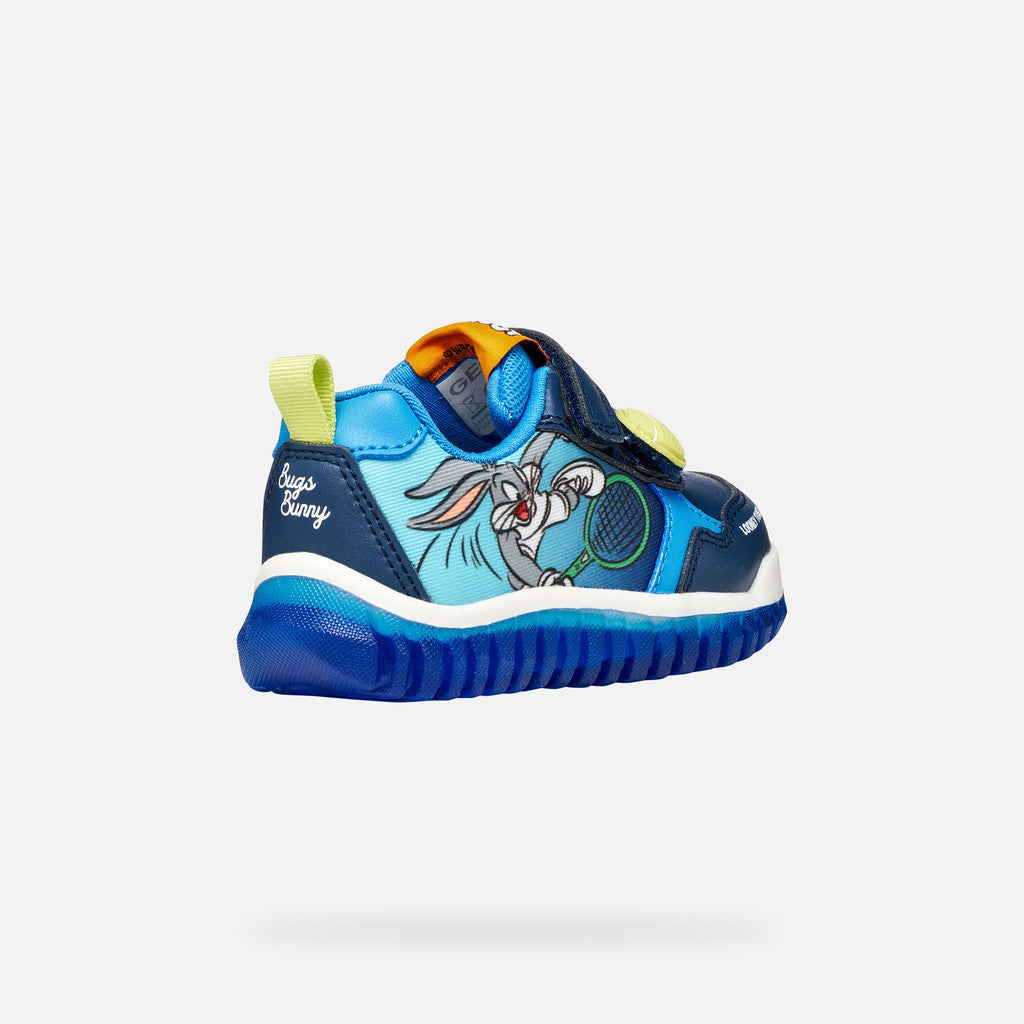 Geox fiú sportcipő LED Lightyloo 21-27 Navy/Azure Bugs Bunny mintával