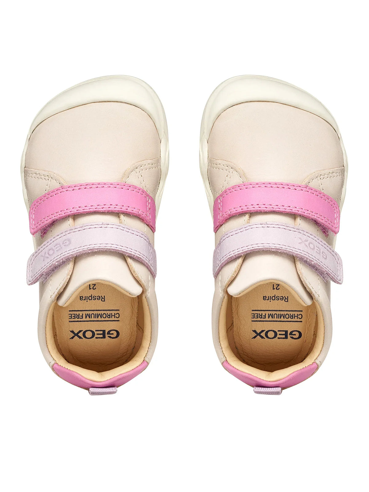 Geox Steppieup Barefoot lánycipő 20-27 Ivory/Dark Pink