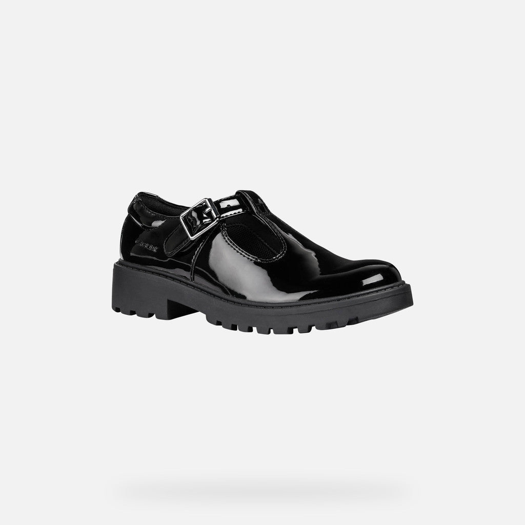 Geox pantofi fete classici pentru scoala Casey 28-34 Black lacuit Fő kép