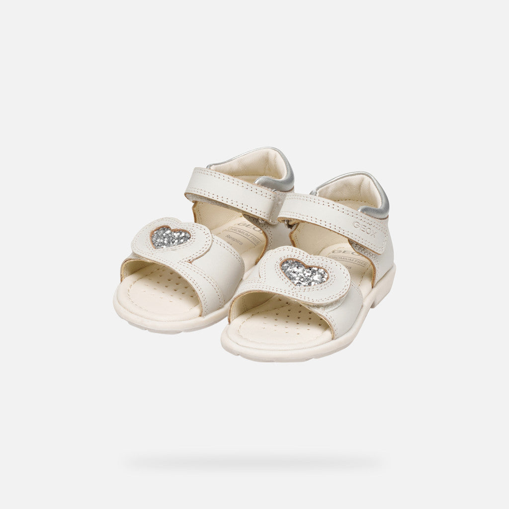 Geox pantofi fete cu scai 20-23 White-Light Silver