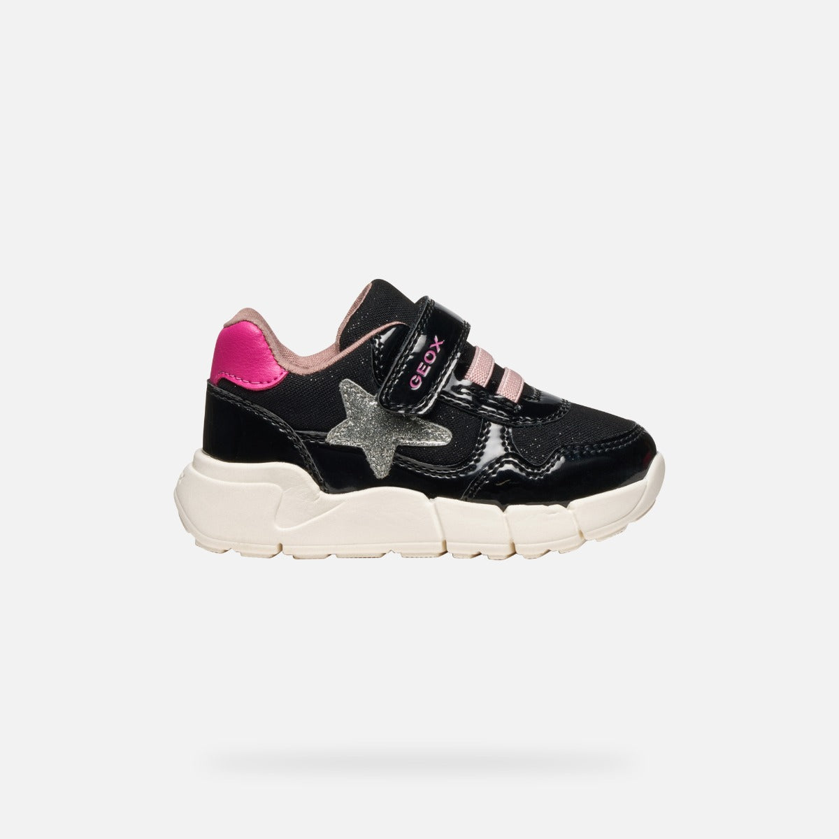 Geox Flexyper Mini gyerekcipő 24-27 fekete/fukszia csillaggal Másodlagos kép