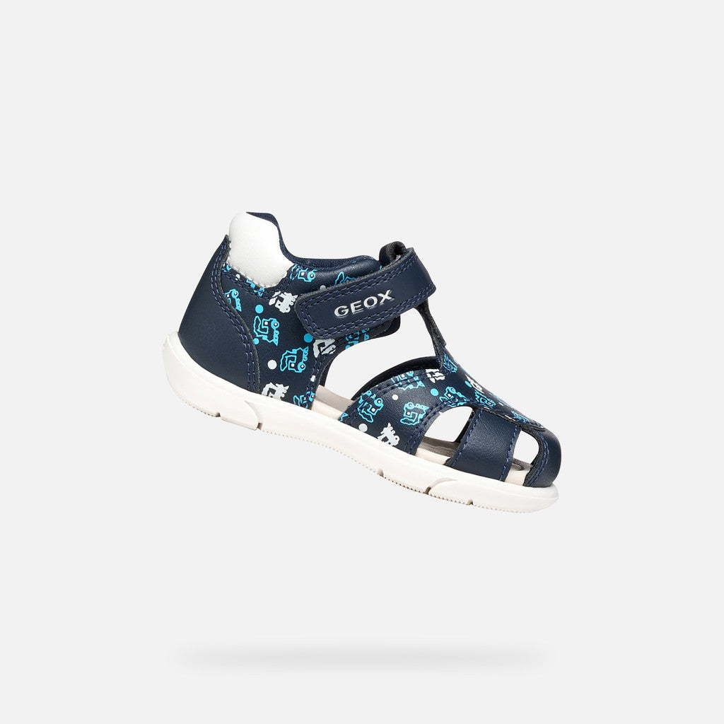 Geox Zapito Baby fiú szandál, 18-26, sötétkék/fehér, vonatos