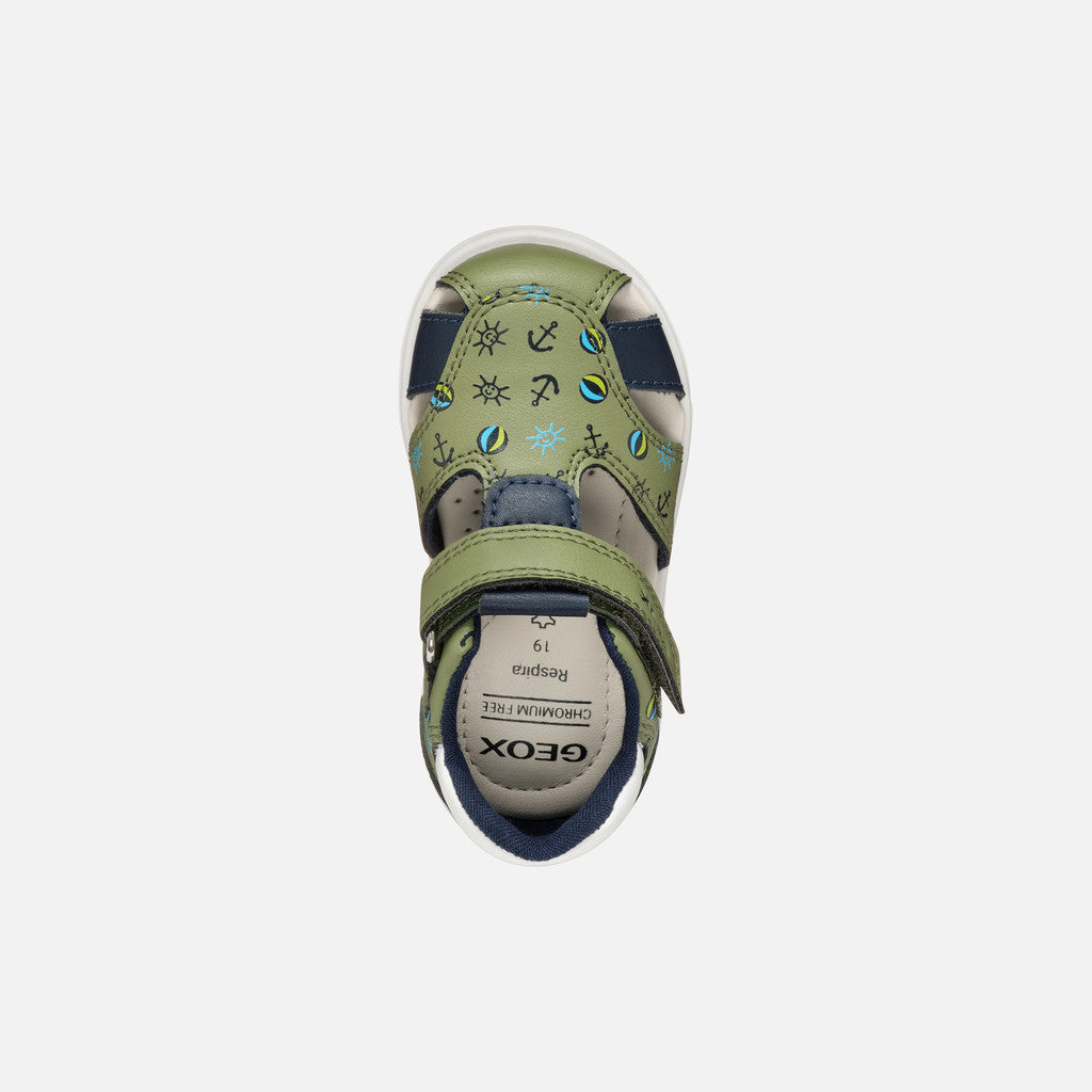 Geox Zapito Baby fiú szandál 18-26 Pisztácia/Tengerészkék horgonyos
