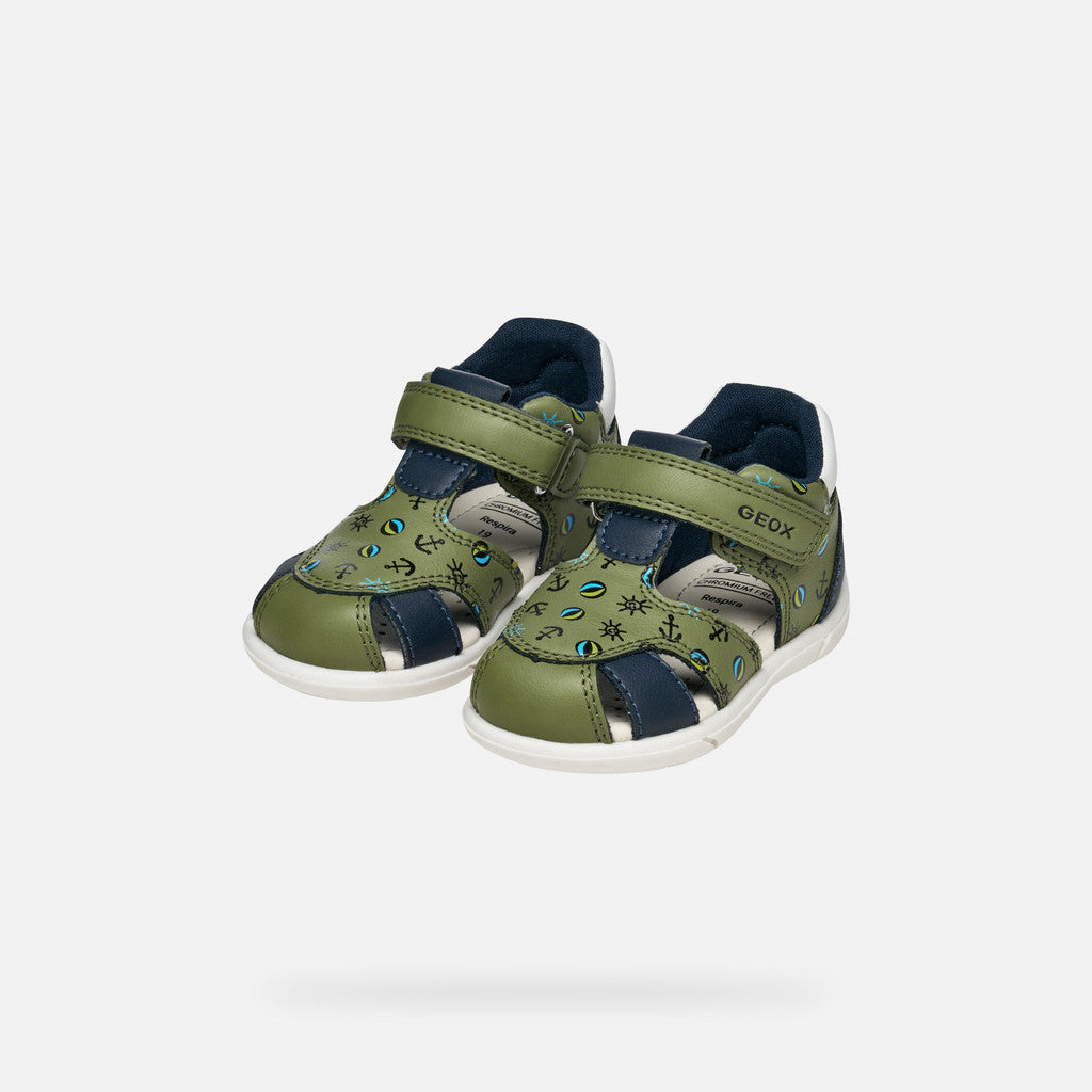 Geox Zapito Baby fiú szandál 18-26 Pisztácia/Tengerészkék horgonyos