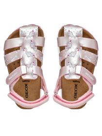 Geox sandale fete 24-27 Chalki Light pink cu balena alba
