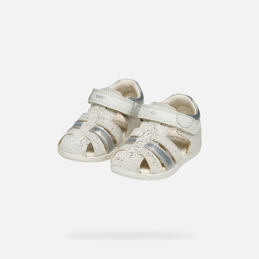 Geox sandale fete cu scai 18-26 Macchia White/Silver Fő kép