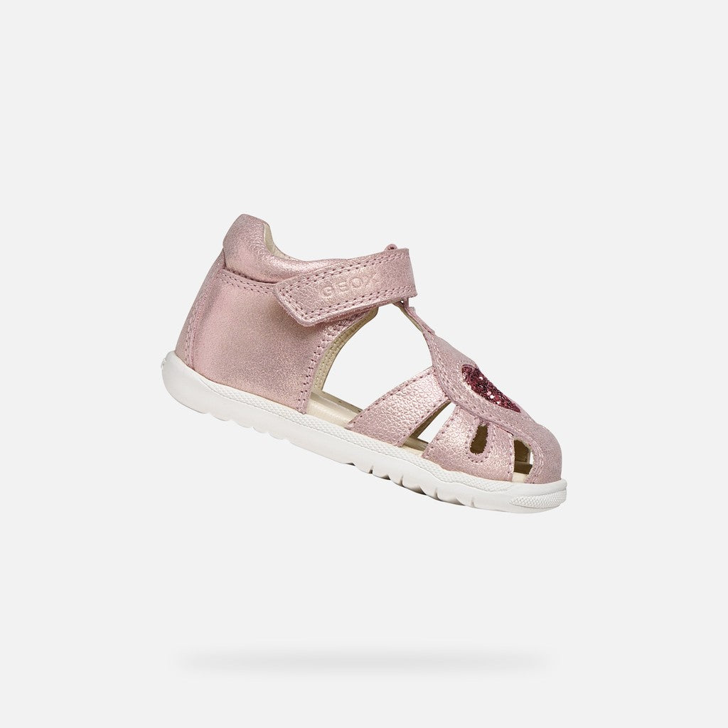 Geox Macchia Baby lány szandál 18-26 világos rózsaszín szívvel