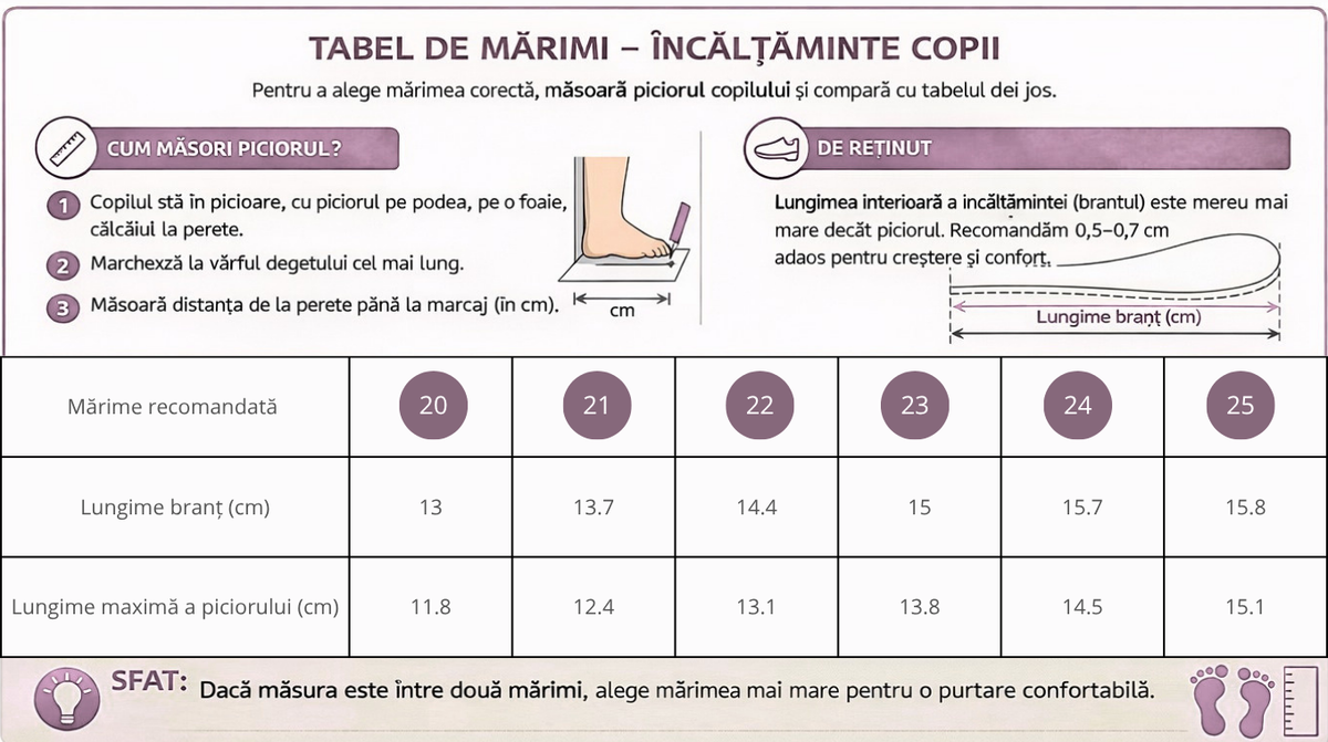 Ghid de mărimi D.D.Step fiú szandál 20-25 Cream