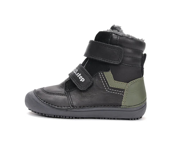 D.D.Step fiú Barefoot bélelt cipő 25-30 Fekete zölddel Másodlagos kép