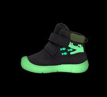D.D.Step ghete baieti imblanite cu talpa fluorescenta 20-25 Dark Grey cu crocodil si pesti