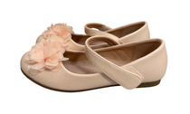Luszi balerina lány cipő pánttal és virágokkal 30-36 Pink