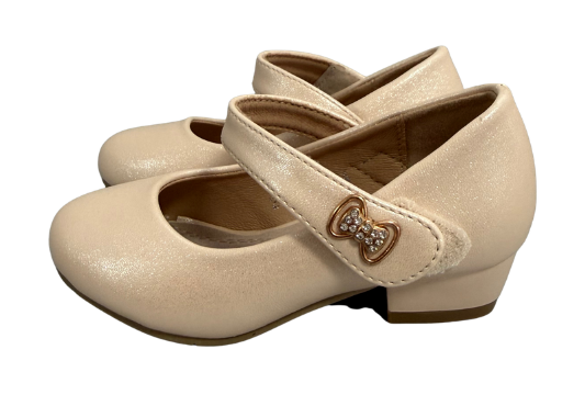 Luszi balerina cipő lányoknak, alacsony sarokkal és masnis pánttal 24-30 Pink Fő kép