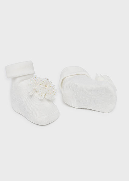 Mayoral set fete bentita si sosete cu flori  0-18 luni Off-white Másodlagos kép