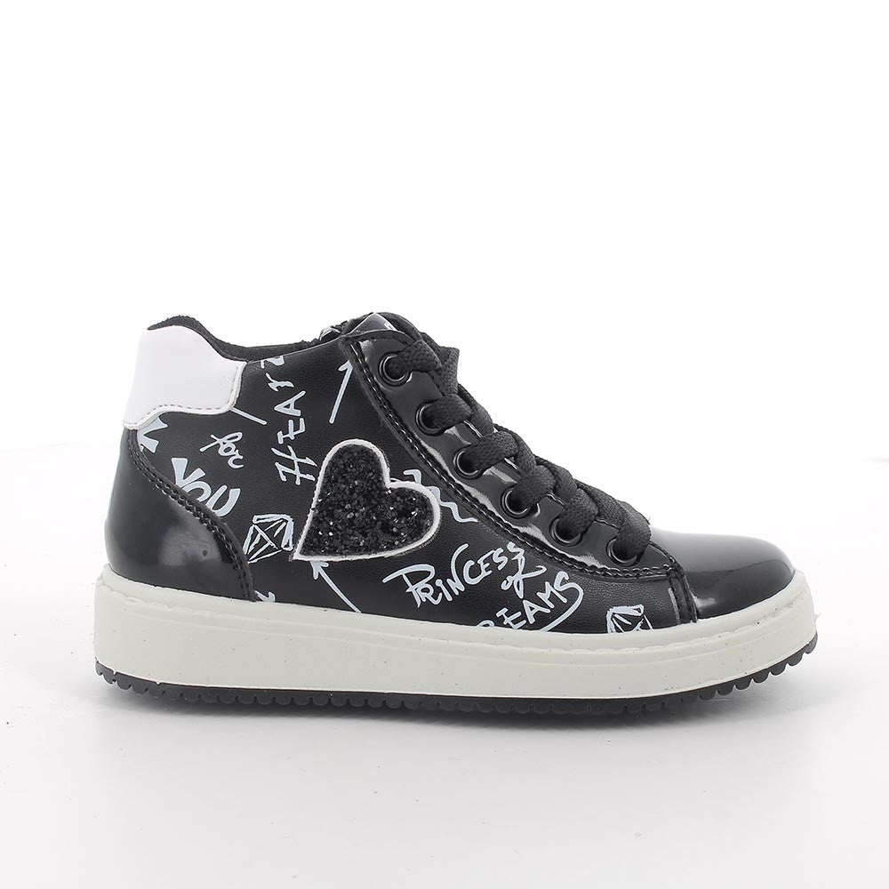 Primigi pantofi sport fete cu siret si fermoar 27-30 S.Nappa/S.Vern Nero
