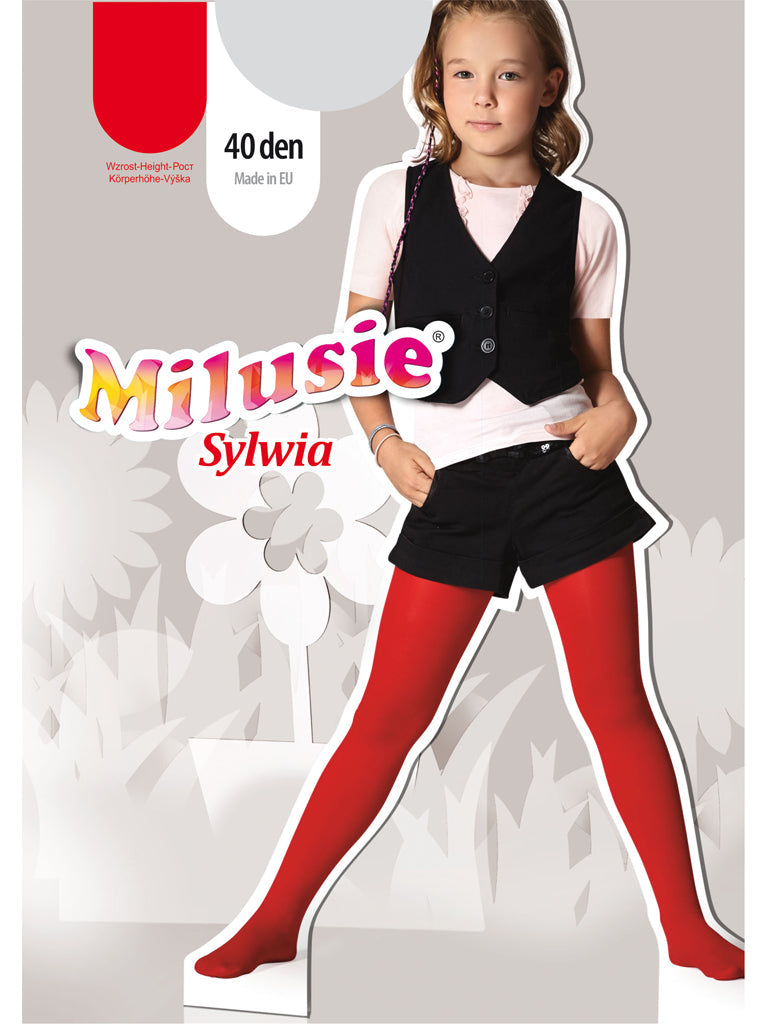 Milusie ciorap cu chilot fete SYLWIA 40 DEN 2-13 ani White