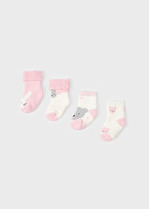 Mayoral set 4 sosete fete 0-18 luni, Baby pink