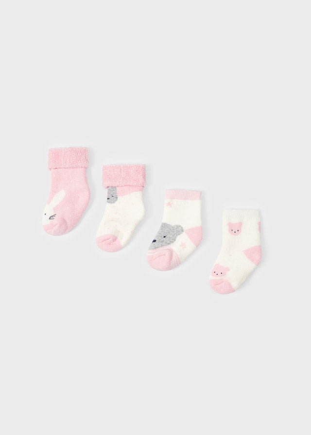 Mayoral set 4 sosete fete 0-18 luni, Baby pink