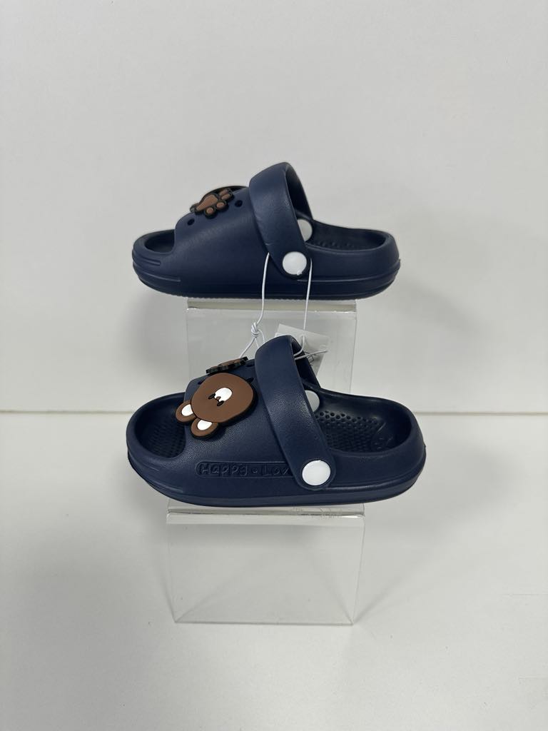 Super Cool papuci baieti 24-35, Dark blue cu ursulet Fő kép